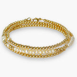 Gold Wrap Bracelet with Pearls
