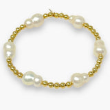 Double Pearl and Gold Bracelet