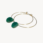 Green Onyx Gold Filled Hoops - Hope Earrings