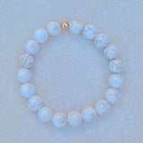 Natural Howlite Beaded Gemstone Bracelet - Puglia