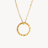 gold circle pendant neckalce