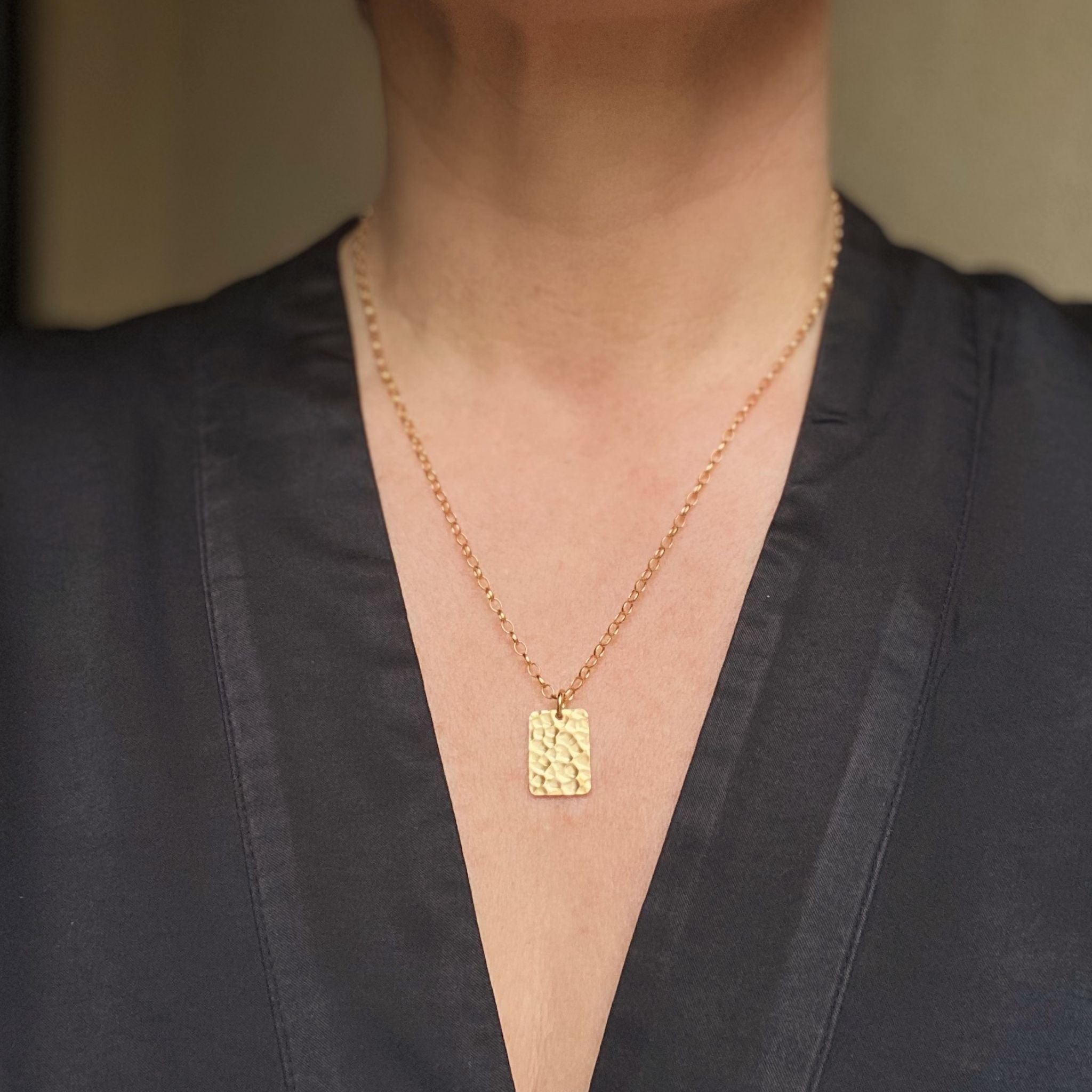 Small Dunes - Hammered Tag Necklace