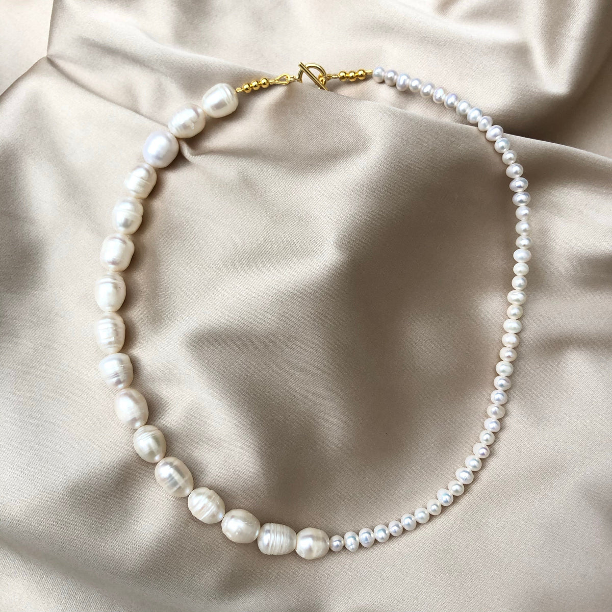 Life in Balance Necklace - White Freshwater Pearl Necklace