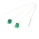 Sterling Silver Threader Earrings with Cubic Gemstones