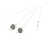 Sterling Silver Threader Earrings with Cubic Gemstones