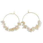 Petal keshi pearls on 18 Karat gold  vermeil  sterling silver hoops