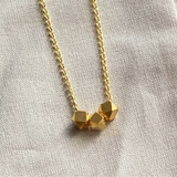 Stay Edgy Necklace - Cubic Silver Beads Necklace