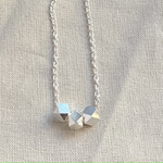 Stay Edgy Necklace - Cubic Silver Beads Necklace