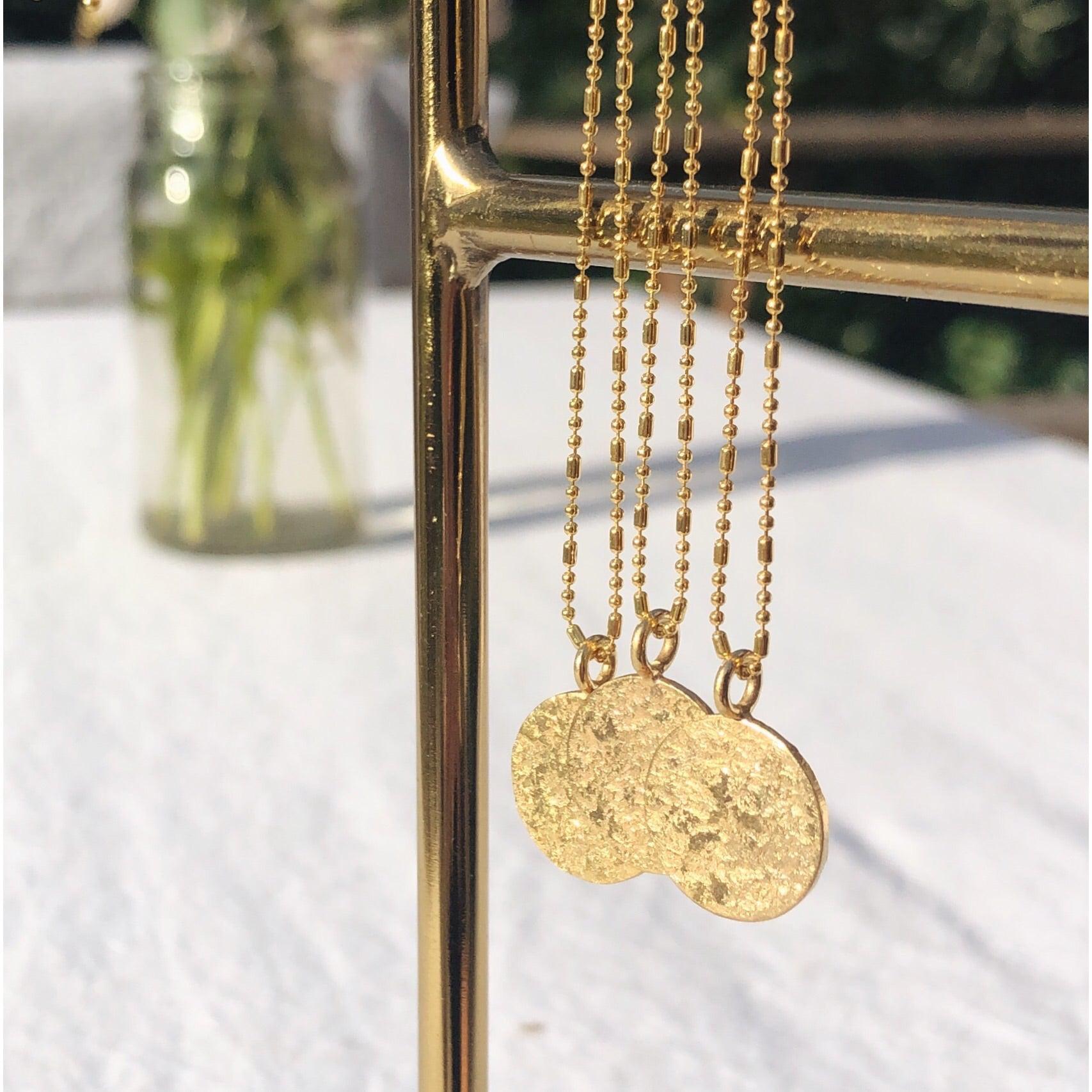 Sun Simplicity Necklace - Textured Pendant Necklace