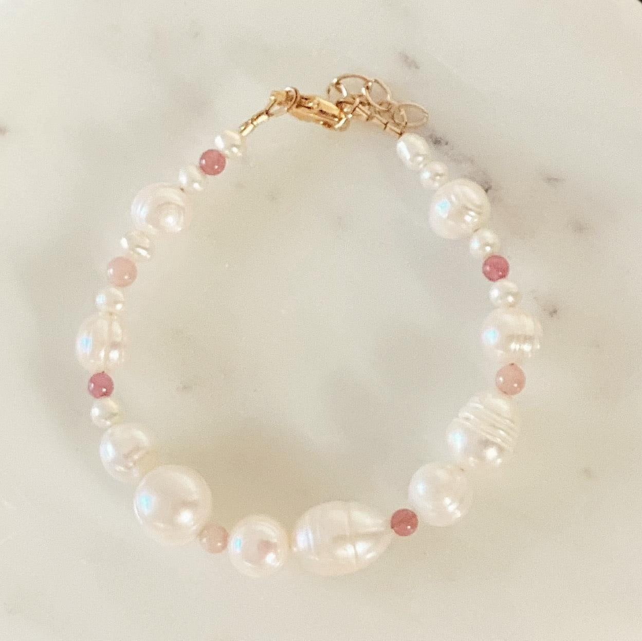 Surfer Girl Pearl Bracelet - Pearl and Gemstone Bracelet