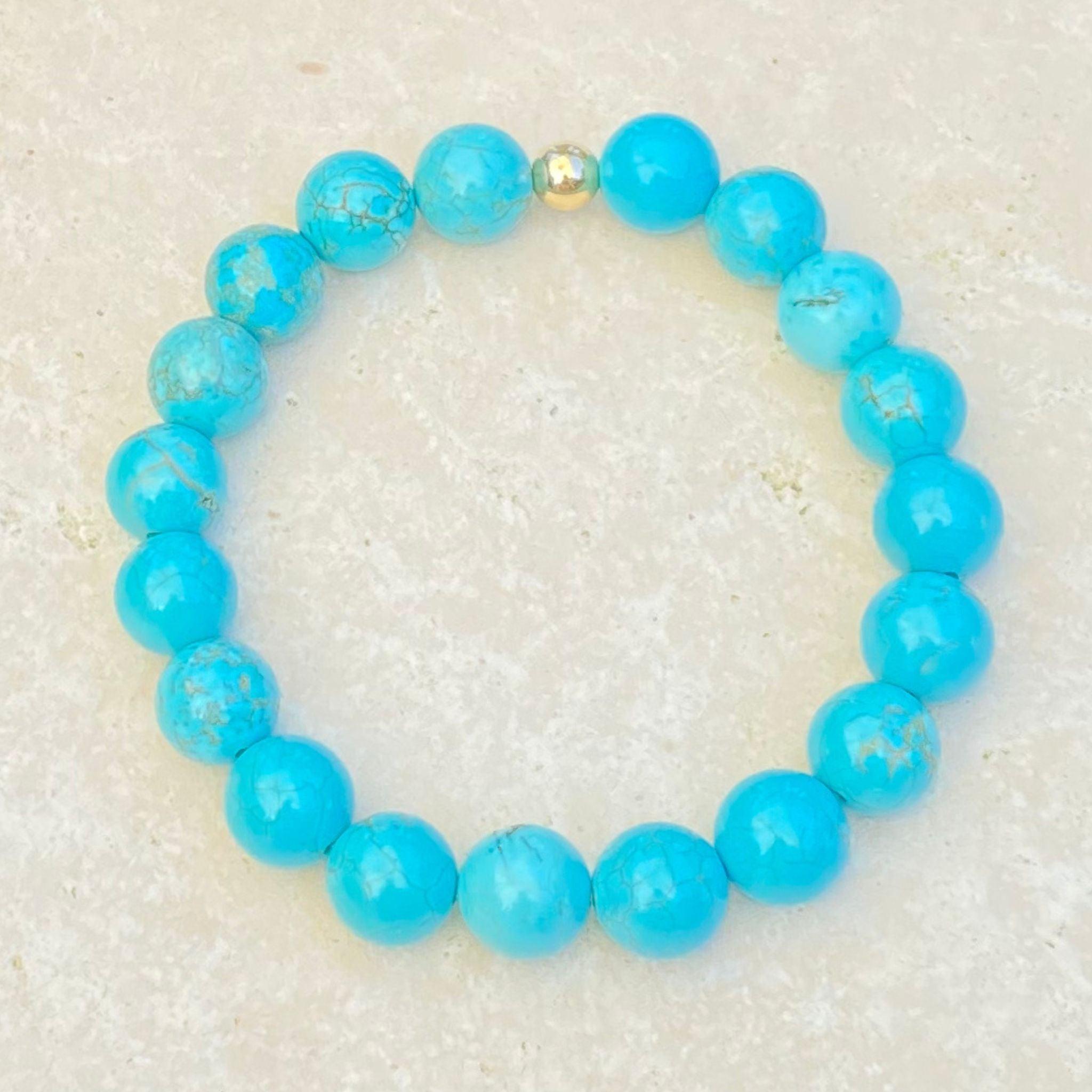 Turquoise Howlite Beaded Bracelet - The Med