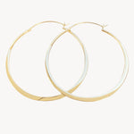 LARGE FLATTENED STERLING SILVER HOOPS