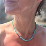 Turquoise Necklace with Vintage Coral
