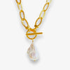 Chunky Chain Gold Necklace with Baroque Pearl