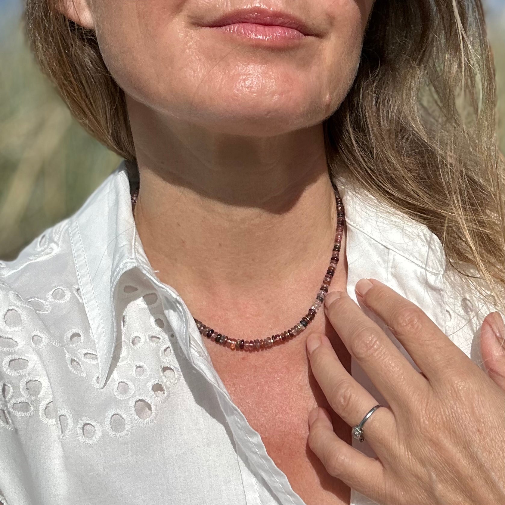 Beaded Spinel and Gold Vermeil Necklace