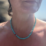 Turquoise Necklace with Vintage Coral
