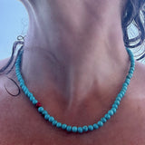 Turquoise Necklace with Vintage Coral