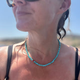 Turquoise Necklace with Vintage Coral