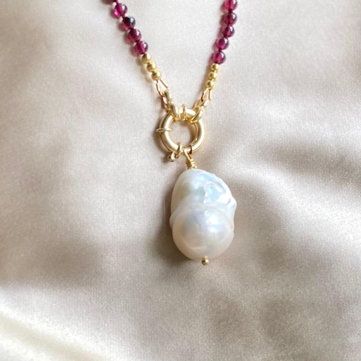 Baroque Pearl and Gemstone Beaded Necklace