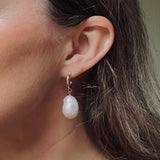 White Baroque Pearl Earrings