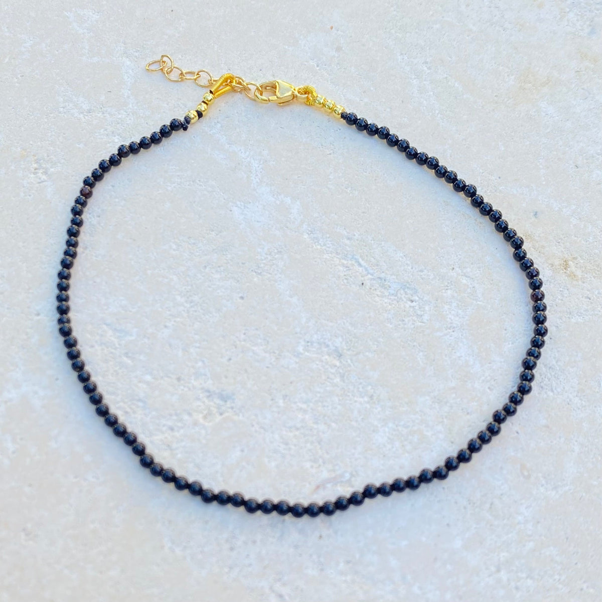 Beaded Gemstone and Pearl Anklet