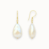 Keshi Pearl and 24K Gold Plated Sterling silver Earrings