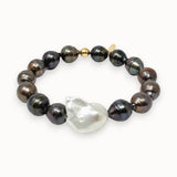 Brown Baroque Pearl Statement Bracelet