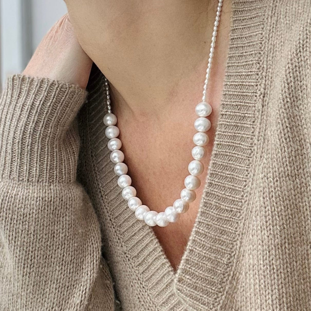 Contemporary Pearl Necklace - Life in Balance