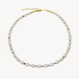 Delicate Pearl and Coloured Gemstone Necklace