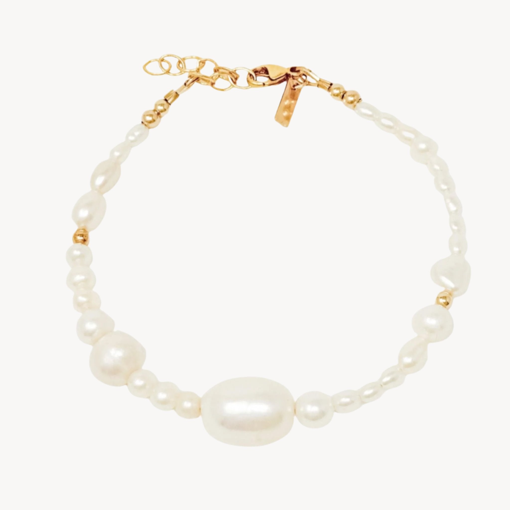 New Pearl Bracelet with different size freshwater pearls 