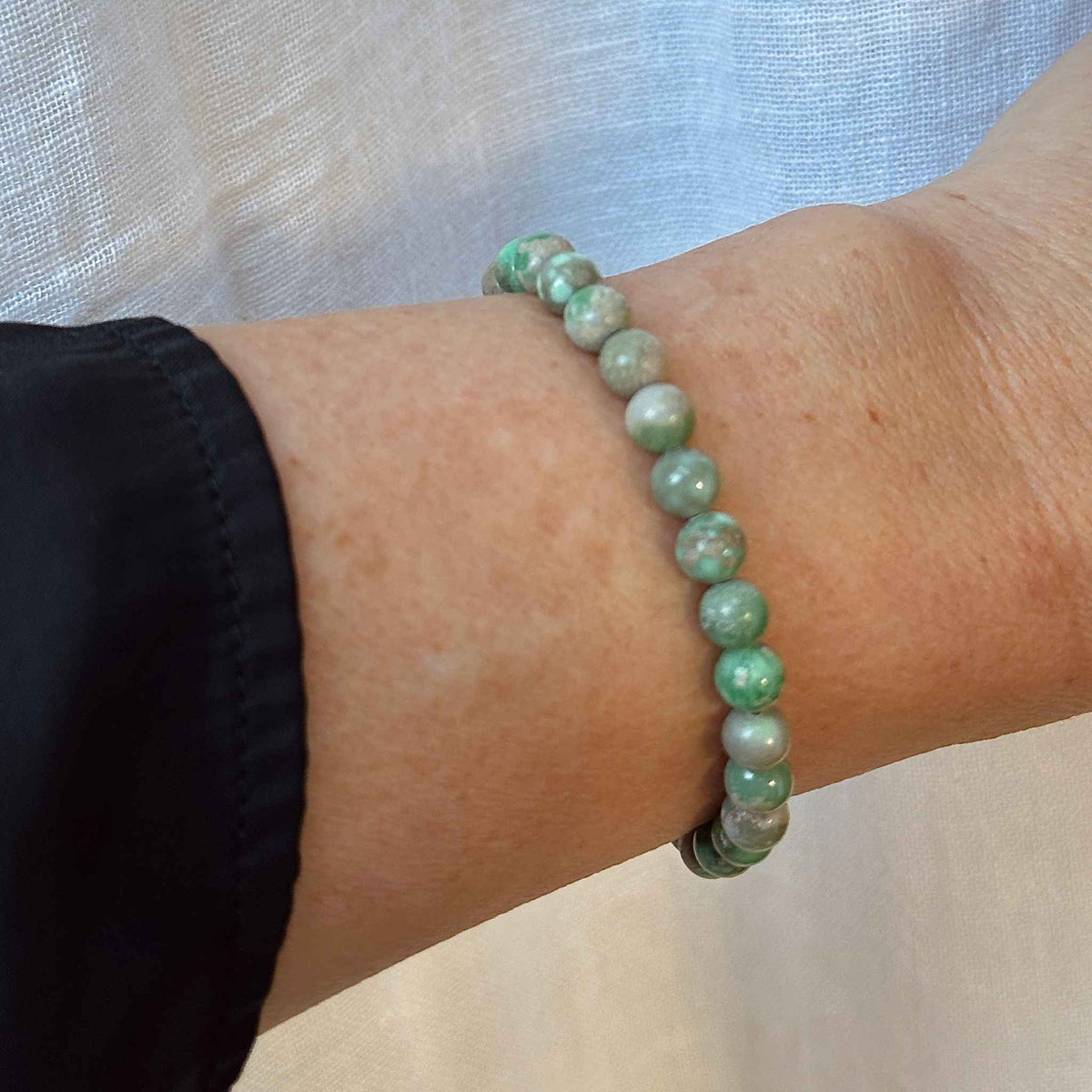 Fairtrade green variscite beaded bracelet