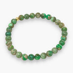 Fair trade green variscite beaded bracelet 