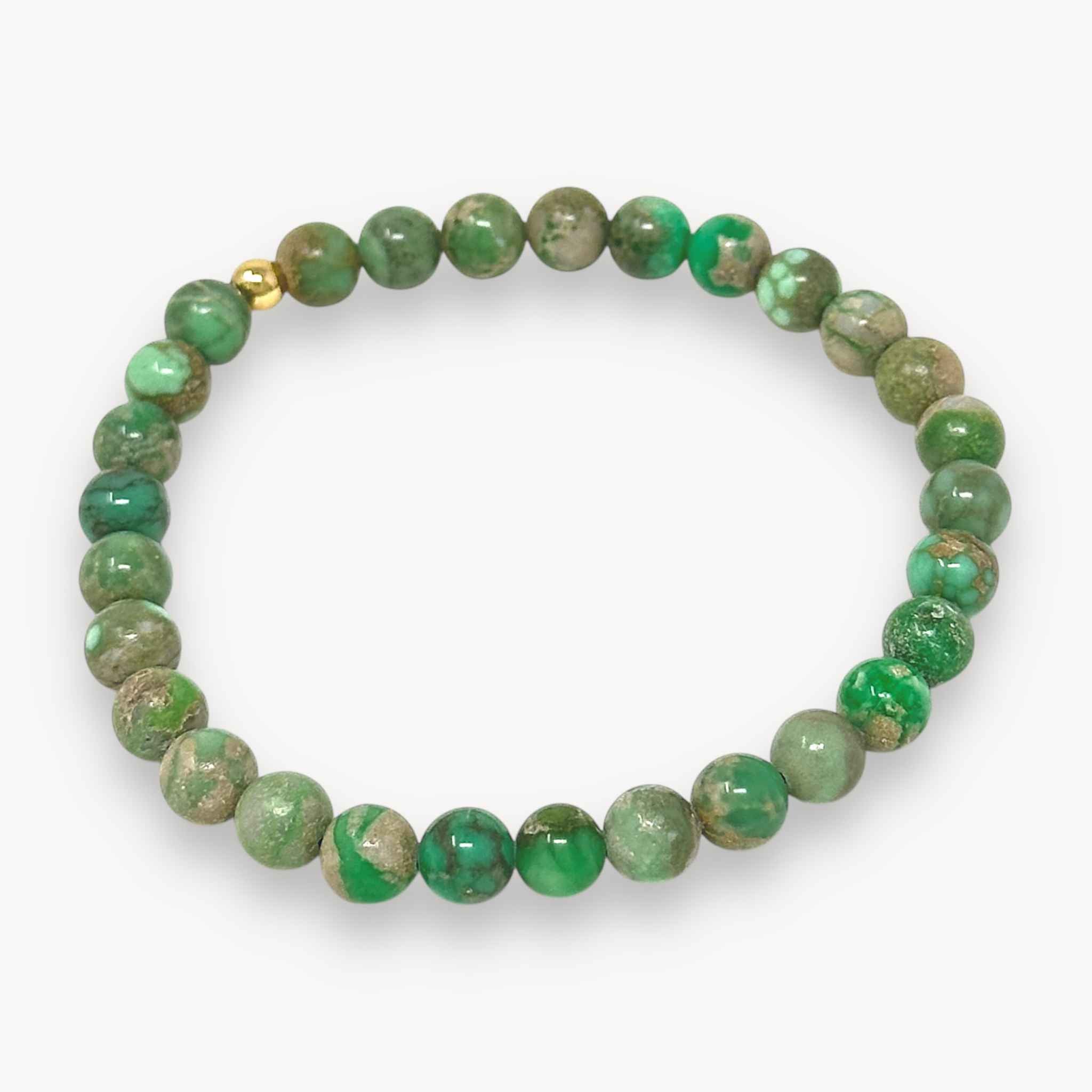 Fair trade green variscite beaded bracelet 