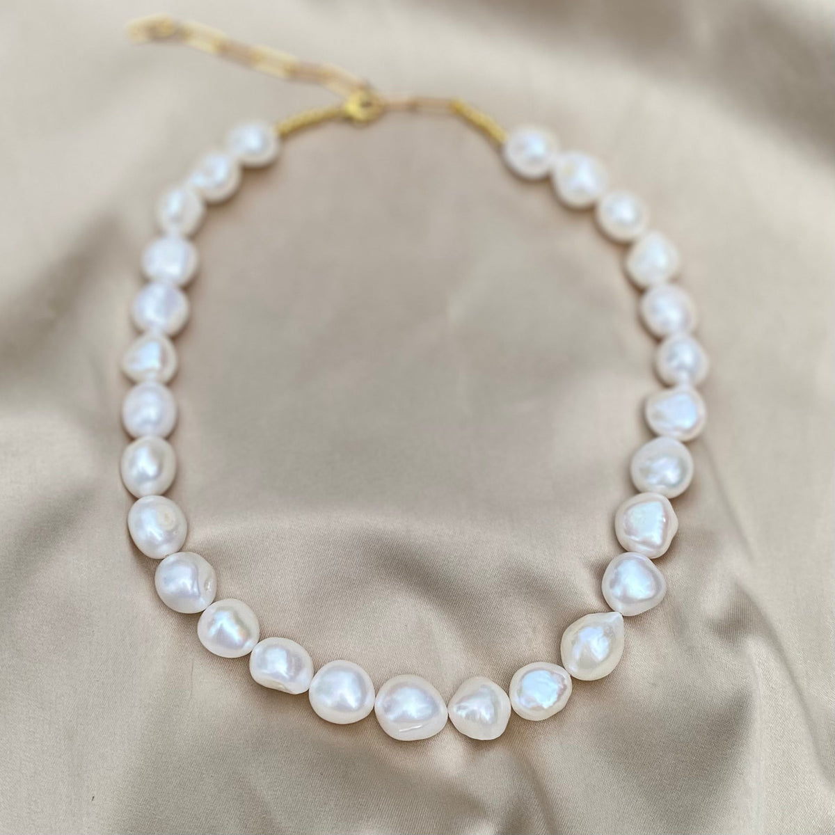Modern Baroque Pearl Choker Necklace custom fitting available