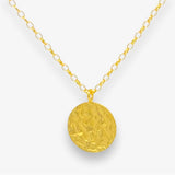 Gold Round Pendant Dune Necklace