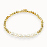Scandi Beaded Gold Bracelet with Cluster of Pearls