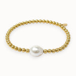 gold filled bracelet with single big baroque pearl