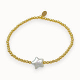 Gold filled beaded bracelet with star shaped freshwater pearl