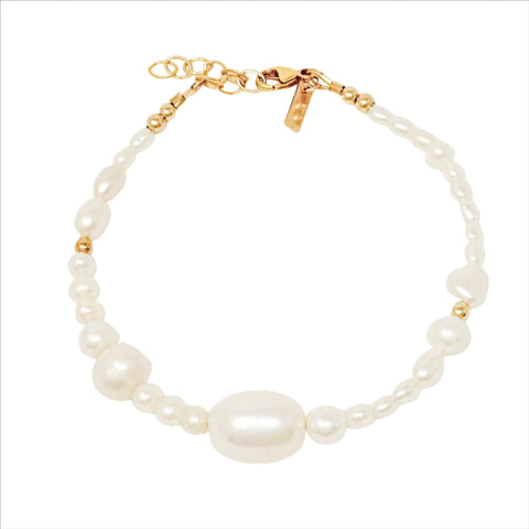 New Pearl Bracelet with different size freshwater pearls 