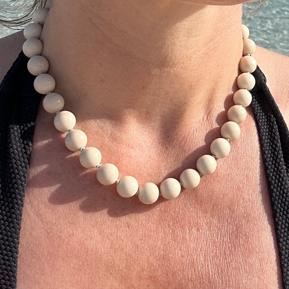 Cream Jasper Beaded Necklace