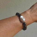 Brown Baroque Pearl Statement Bracelet