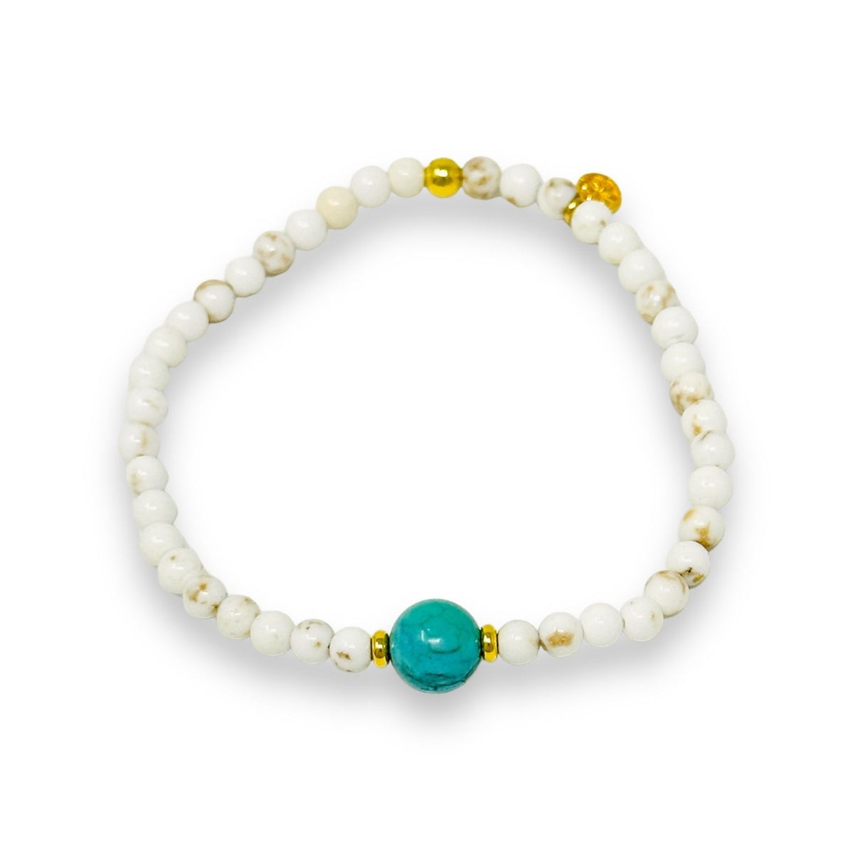 Natural Howlite Beaded Bracelet