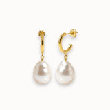 White Baroque Pearl Earrings