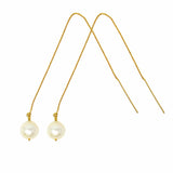 Gold Pearl Threader Earrings