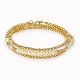Gold Wrap Bracelet with Pearls