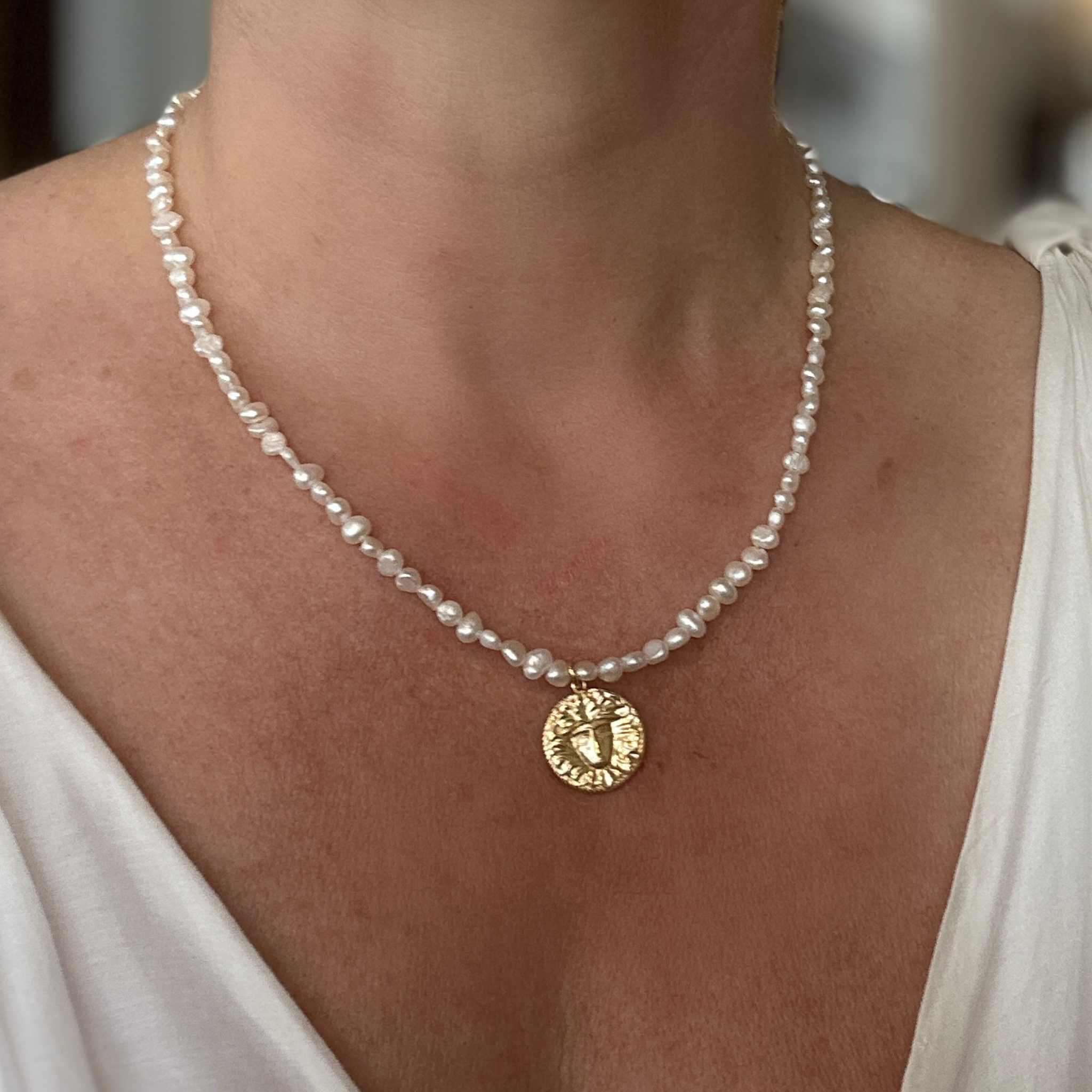 Penelope Necklace — Baroque Pearl & Gold