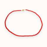 Red Short Beaded Gemstone Necklace - Pop of colour