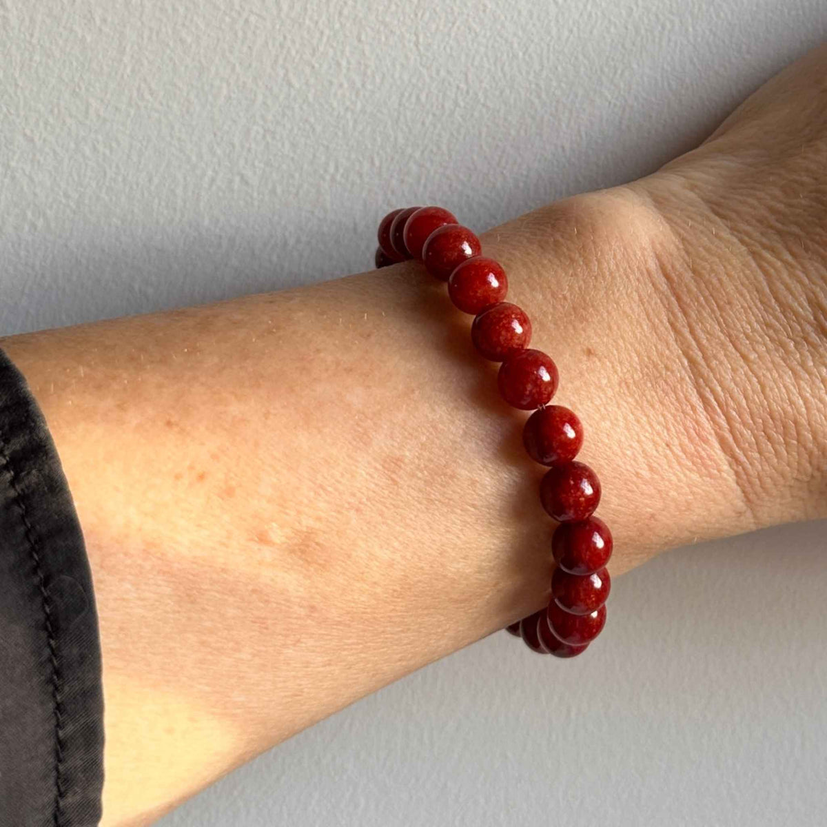 Red Jade Beaded Bracelet