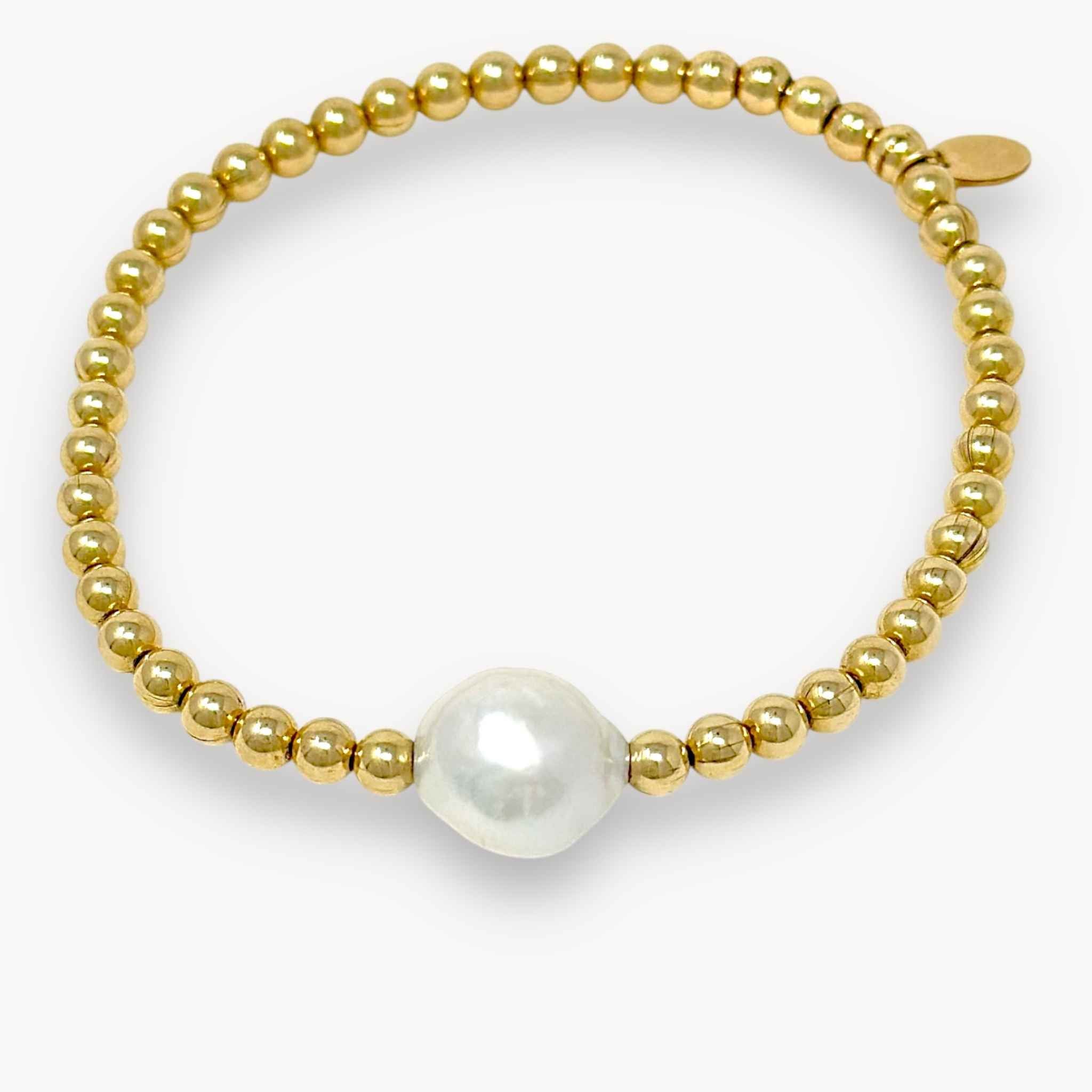 14k gold-filled baroque pearl bracelet by RAW Copenhagen