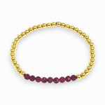 Christe ruby and 14karat gold filled beaded bracelet